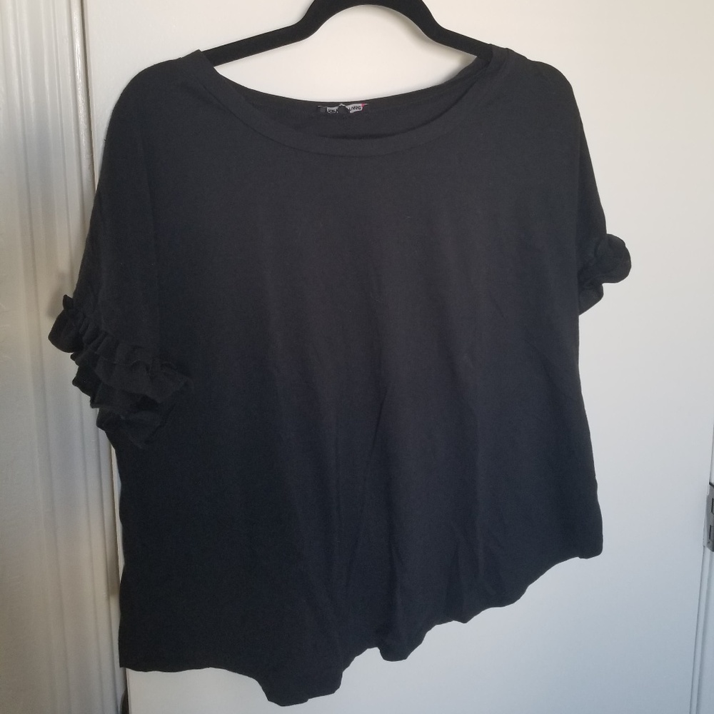 Black Ruffle sleeve Tshirt Charlotte Russe Plus